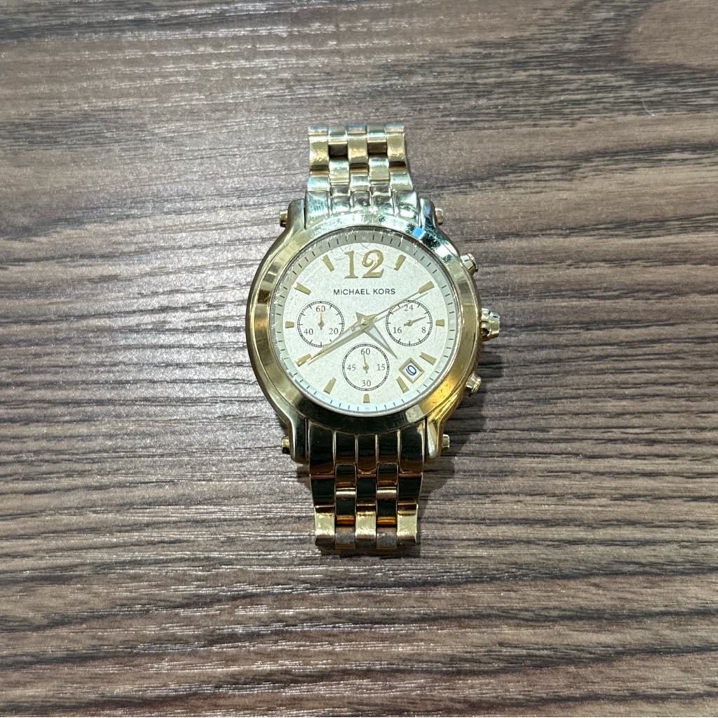 Michael Kors Madison Chronograph Champagne Dial GoldTone Ladies Watch Mk5172
